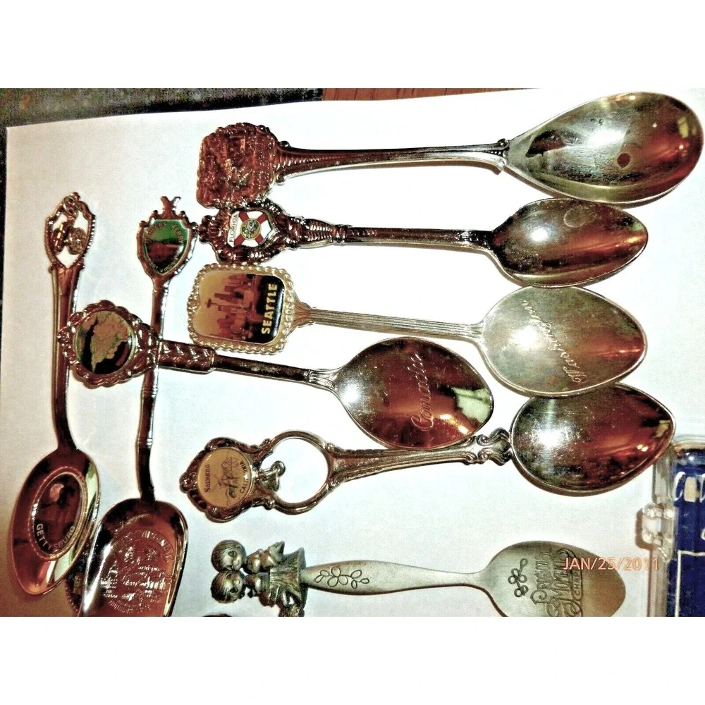 Vintage Souvenir Collector Spoon Lot 15pc Hawaii Alaska Seattle Precious Moments